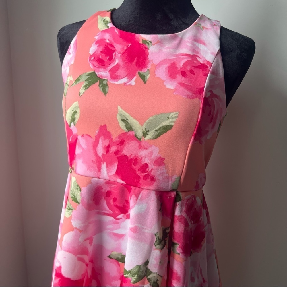 Bonnie Jean Coral Flower Dress - Size 16 - Picture 13 of 14